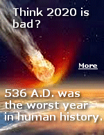 In 536 A.D. volcanic eruption blocked out the sun for 18 months causing crop failures and widespread famine, and was the worst global disaster in history.